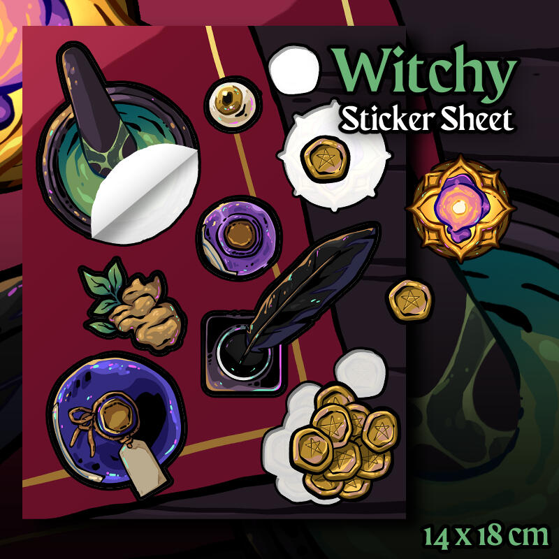 witch inspired sticker sheet (original)